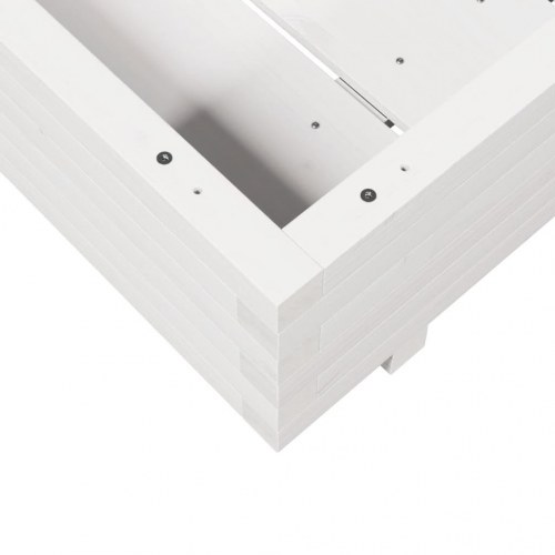 Plantekasse i massivt fyrretræ 70 x 70 x 26,5 cm - hvid