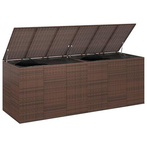 Hyndeboks 291x100,5x104 cm polyrattan brun