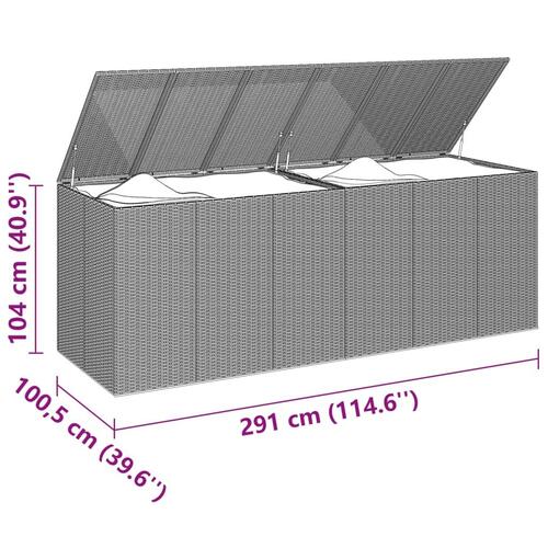 Hyndeboks 291x100,5x104 cm polyrattan brun