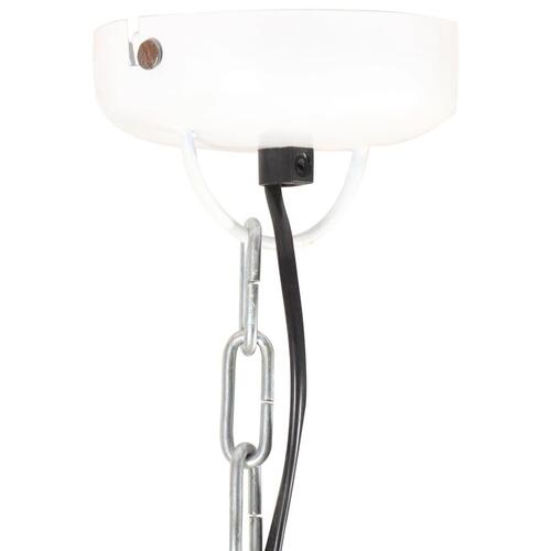 Industriel pendel 46 cm E27 jern og massivt træ hvid