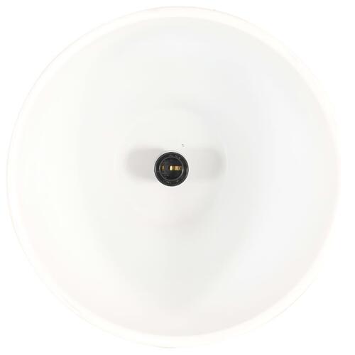 Industriel pendel 46 cm E27 jern og massivt træ hvid