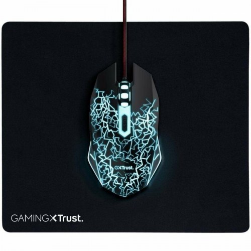 Gaming mus Trust GXT 24752 med musemåtte - sort, 4000 dpi