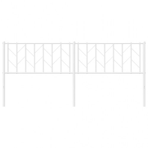 Sengegavl i metal 193 cm - hvid
