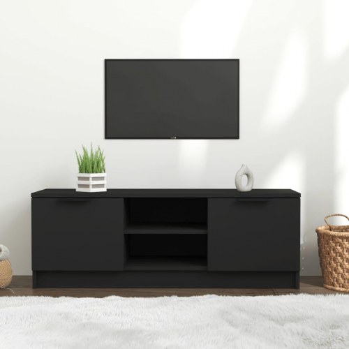 Tv-bord 102x35x36,5 cm konstrueret træ sort
