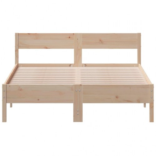 Sengeramme i massivt fyrretræ 140x190 cm - med sengegavl