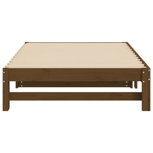 Daybed med udtræk 2x(90x200) cm massivt fyrretræ gyldenbrun