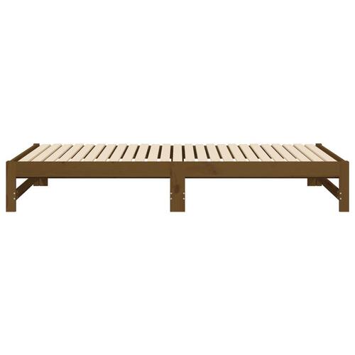 Daybed med udtræk 2x(90x200) cm massivt fyrretræ gyldenbrun