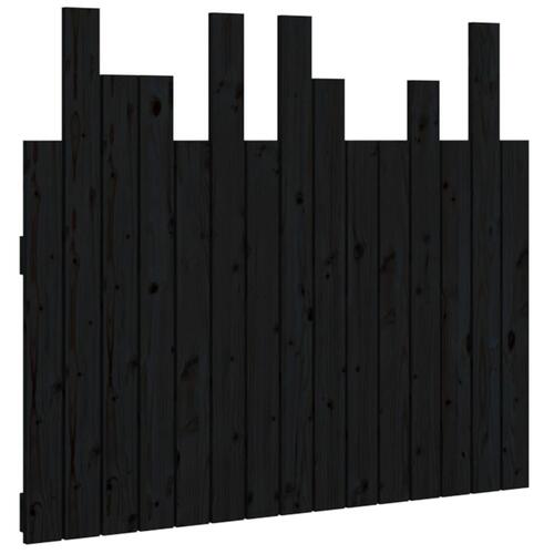 Sengegavl 95,5x3x80 cm massivt fyrretræ sort