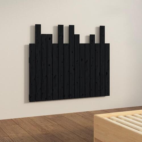 Sengegavl 95,5x3x80 cm massivt fyrretræ sort