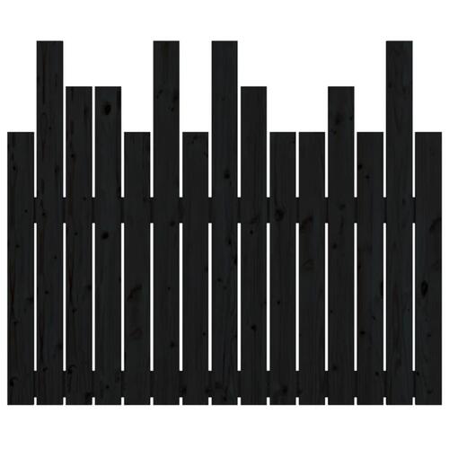 Sengegavl 95,5x3x80 cm massivt fyrretræ sort