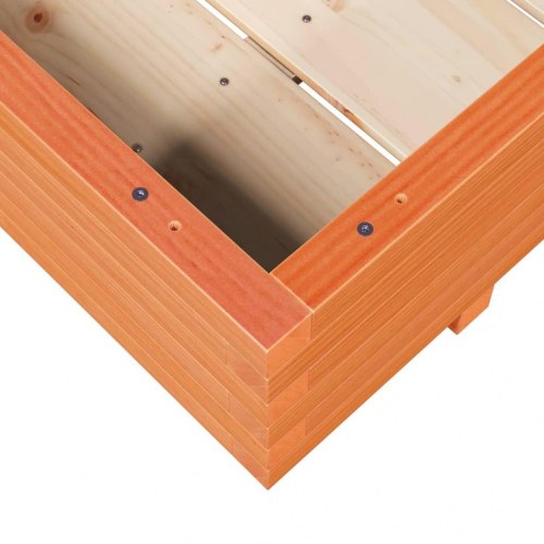 Plantekasse i massivt fyrretræ 110 x 110 x 26,5 cm - gyldenbrun