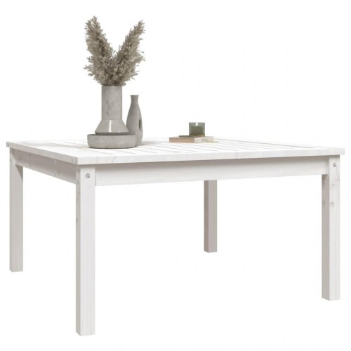 Havebord i massivt fyrretræ - 82,5 × 82,5 × 45 cm, hvid