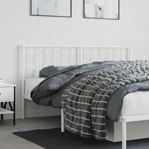 Sengegavl 160 cm metal hvid