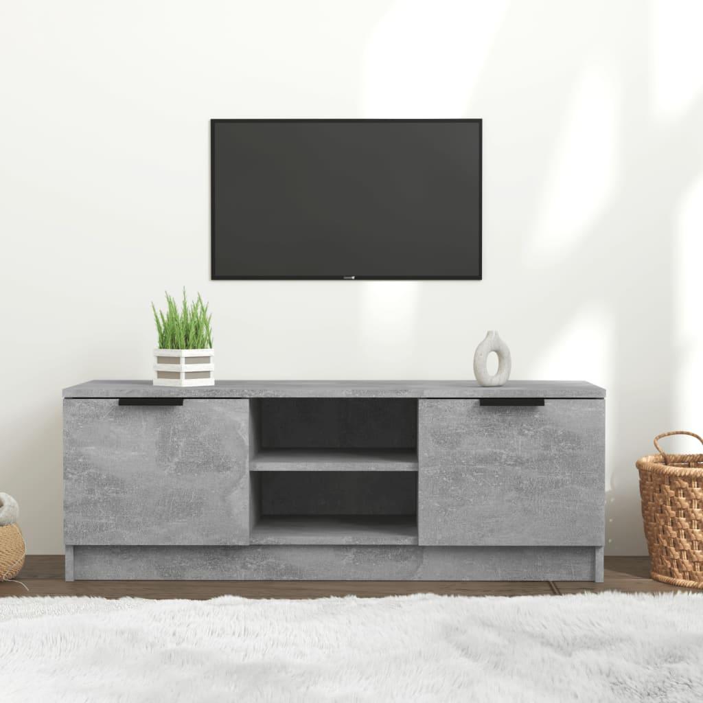Tv-bord 102x35x36,5 cm konstrueret træ betongrå billede