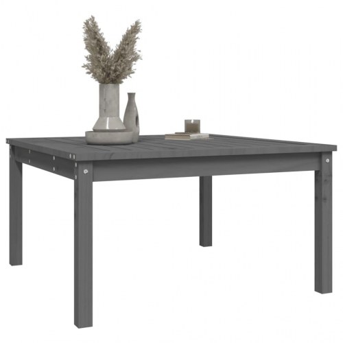 Havebord i massivt fyrretræ - 82,5 × 82,5 × 45 cm, grå