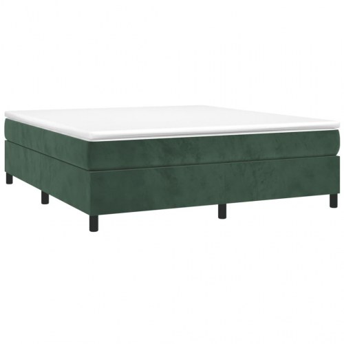 Boxspring sengeramme i fløjl - mørkegrøn 200 x 200 cm