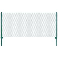 Trådhegn med stolper 25 x 0,5 cm stål grøn
