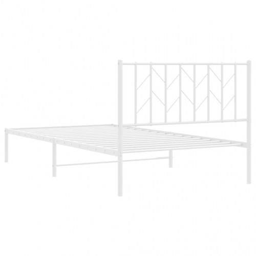 Sengeramme med sengegavl 107×203 cm - metal, hvid