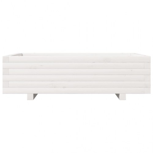 Plantekasse i massivt fyrretræ 90 x 60 x 26,5 cm - hvid