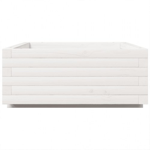 Plantekasse i massivt fyrretræ 90 x 60 x 26,5 cm - hvid