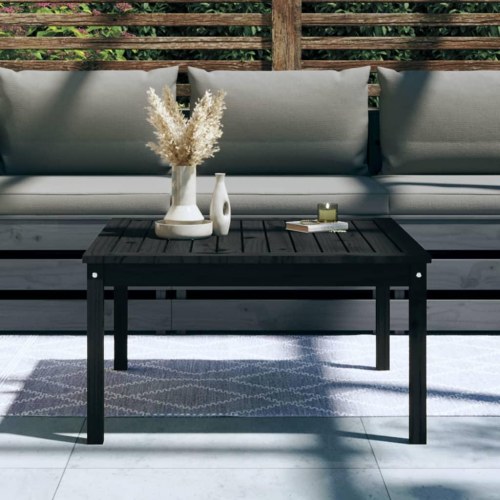 Havebord 82,5x82,5x45 cm massivt fyrretræ sort