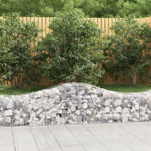 Buede gabionkurve - 5 stk. 200×50×40/60 cm i galvaniseret jern