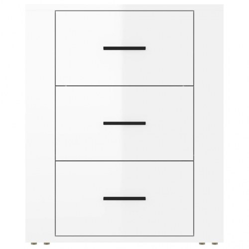Sengeskab 50x36x60 cm konstrueret træ hvid højglans