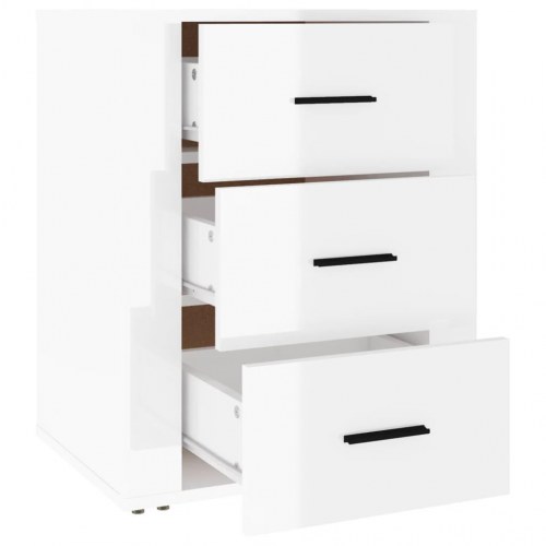 Sengeskab 50x36x60 cm konstrueret træ hvid højglans