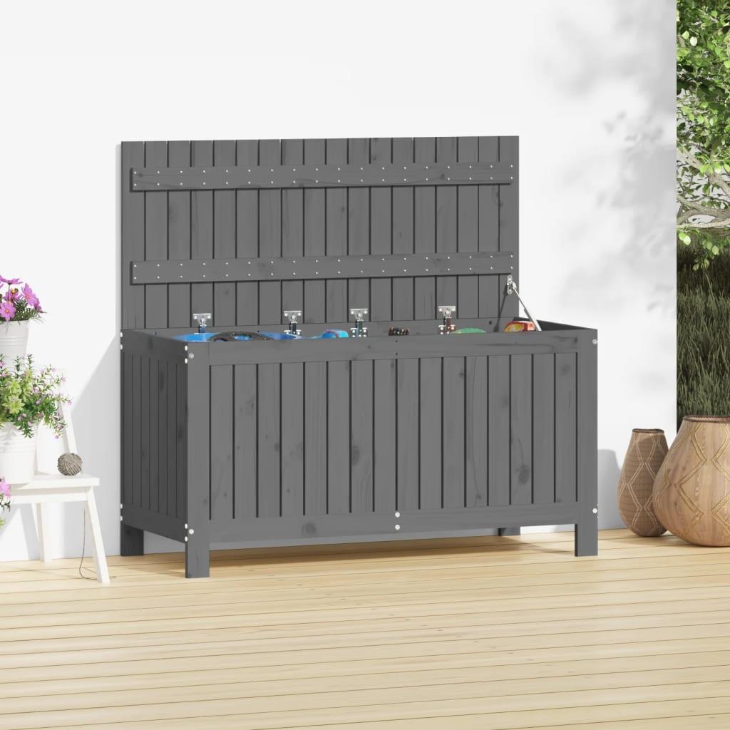 Opbevaringskasse til haven 115x49x60 cm massivt fyrretræ grå