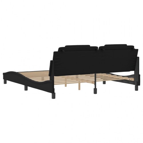 Sengeramme Viana med LED og sengegavl 180 x 200 cm - sort