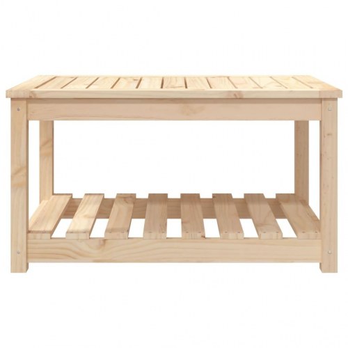 Havebord i massivt fyrretræ - 82,5 × 50,5 × 45 cm med hylde