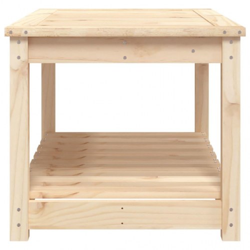 Havebord i massivt fyrretræ - 82,5 × 50,5 × 45 cm med hylde