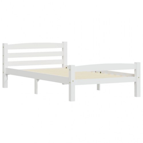 Sengeramme i massivt fyrretræ 100×200 cm - hvid