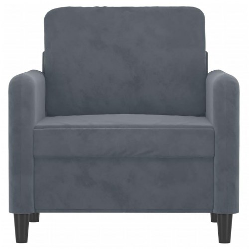 Lænestol i velour - 60 cm sædebredde, mørkegrå