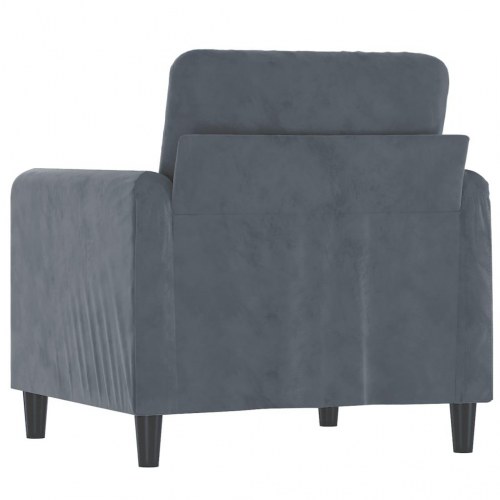 Lænestol i velour - 60 cm sædebredde, mørkegrå