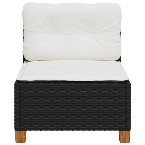 Sofamodul til haven med hynder polyrattan sort