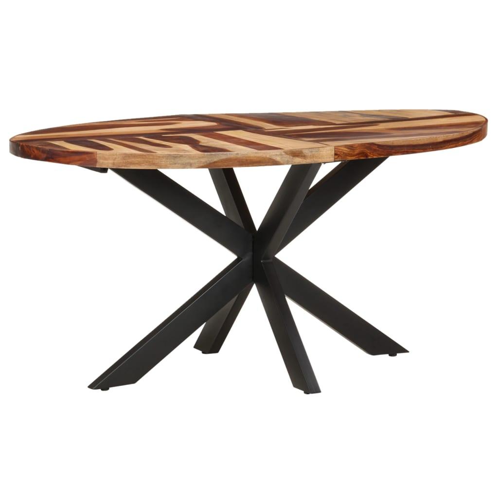 Spisebord 160x90x75 cm massivt akacietræ med sheeshamfinish