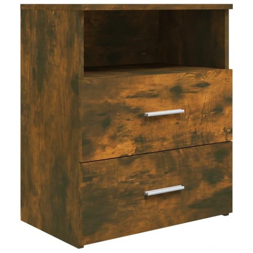 Sengeborde sæt af 2 - 50×32×60 cm i røget egetræsfinish
