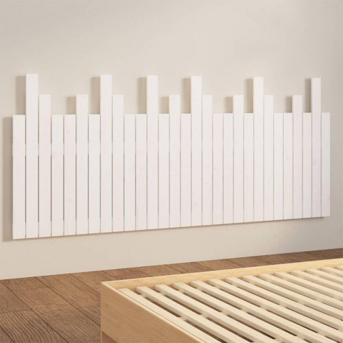 Sengegavl i massivt fyrretræ 185 x 3 x 80 cm - hvid