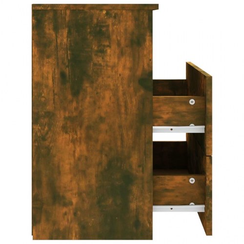Sengeborde sæt af 2 - 50×32×60 cm i røget egetræsfinish