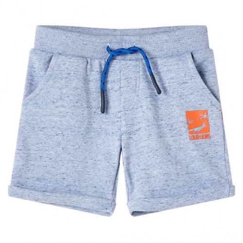 Shorts til børn str. 104 med snøre blåmeleret