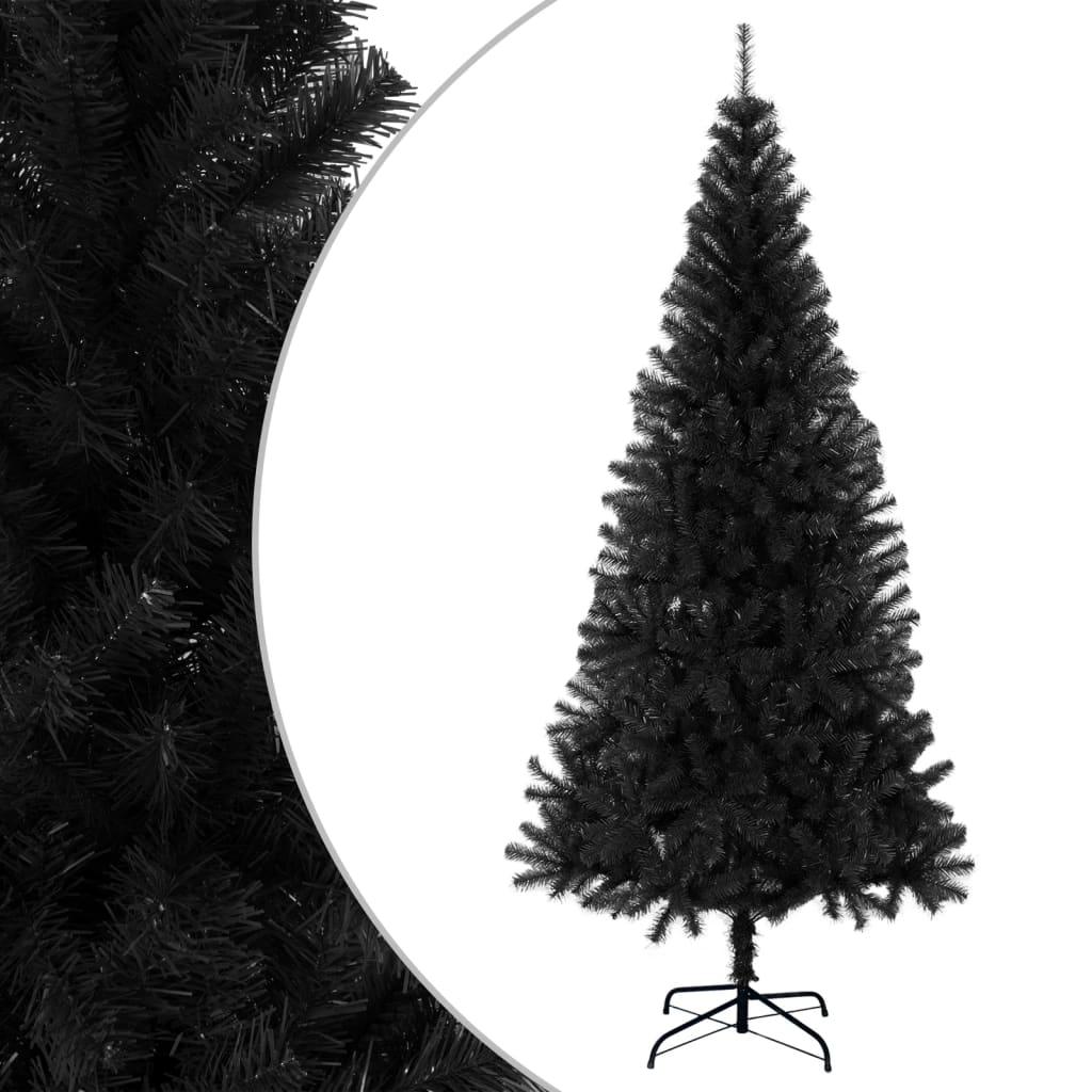 Kunstigt juletræ med fod 240 cm PVC sort
