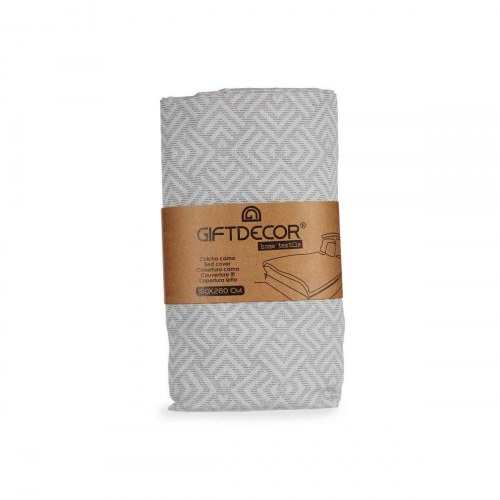 Sengetæppe grå 180 x 260 cm - , geometri (4 stk.)