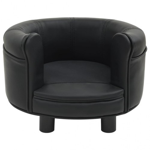 Hundesofa 48x48x32 cm plys og kunstlæder sort