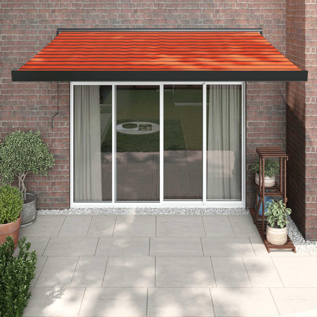 Foldemarkise Stof Og Aluminium Gul Og Hvid - Orange og brun (sort ramme) / 3 x 2.5 m