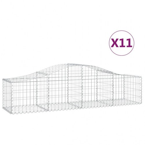 Buede gabionkurve - 11 stk. 200×50×40/60 cm i galvaniseret jern