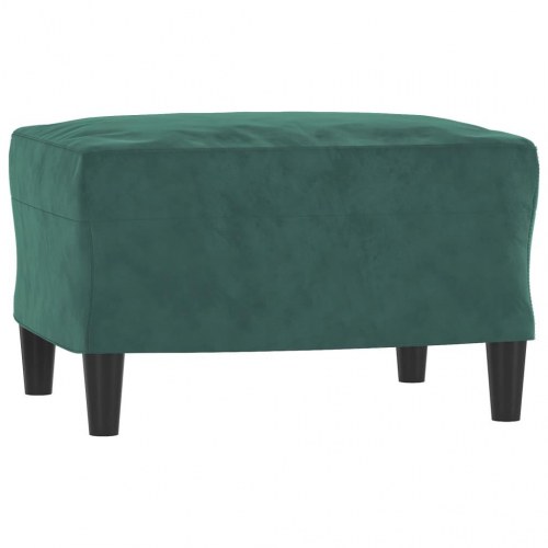Sofastol med fodskammel i velour - 60 cm, mørkegrøn