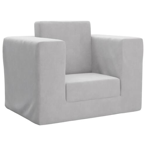 Sofa til børn blødt plys lysegrå