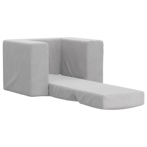 Sofa til børn blødt plys lysegrå