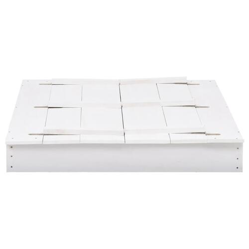 Sandkasse 95x90x15 cm fyrretræ hvid